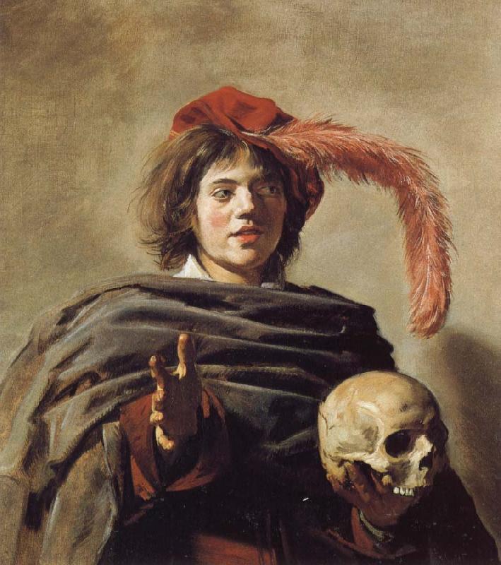 Frans Hals Young Man Holding a Skull Sweden oil painting art